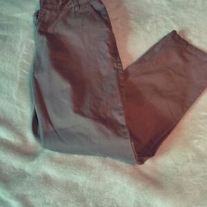 Zara Khaki Straight Leg Pants Size 31 Career Office Spring Casual Minimalist